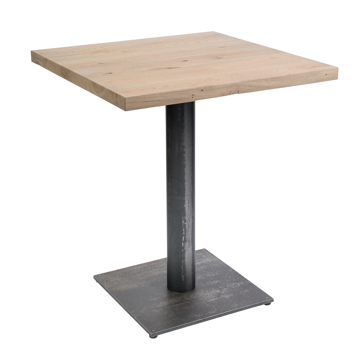 Dining Tisch, Holztisch, eckig, Eiche rustikal, mit Metallfuss